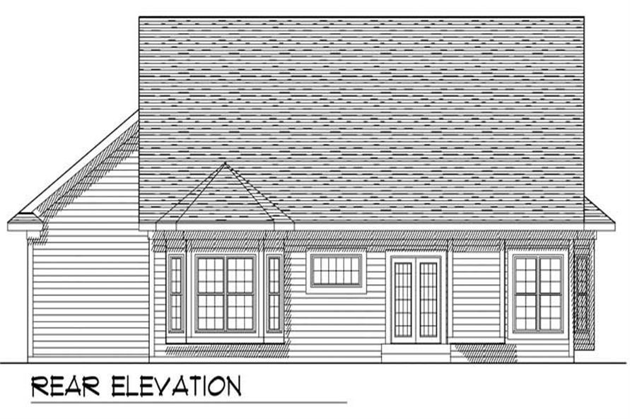 Home Plan Rear Elevation of this 2-Bedroom,1490 Sq Ft Plan -101-1358