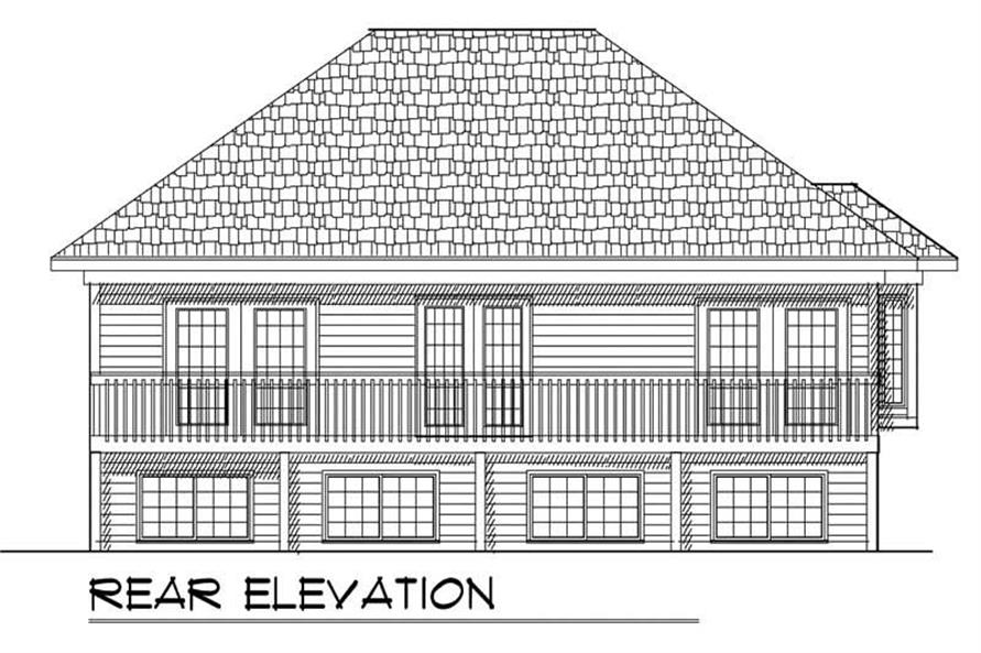 Home Plan Rear Elevation of this 4-Bedroom,1883 Sq Ft Plan -101-1359