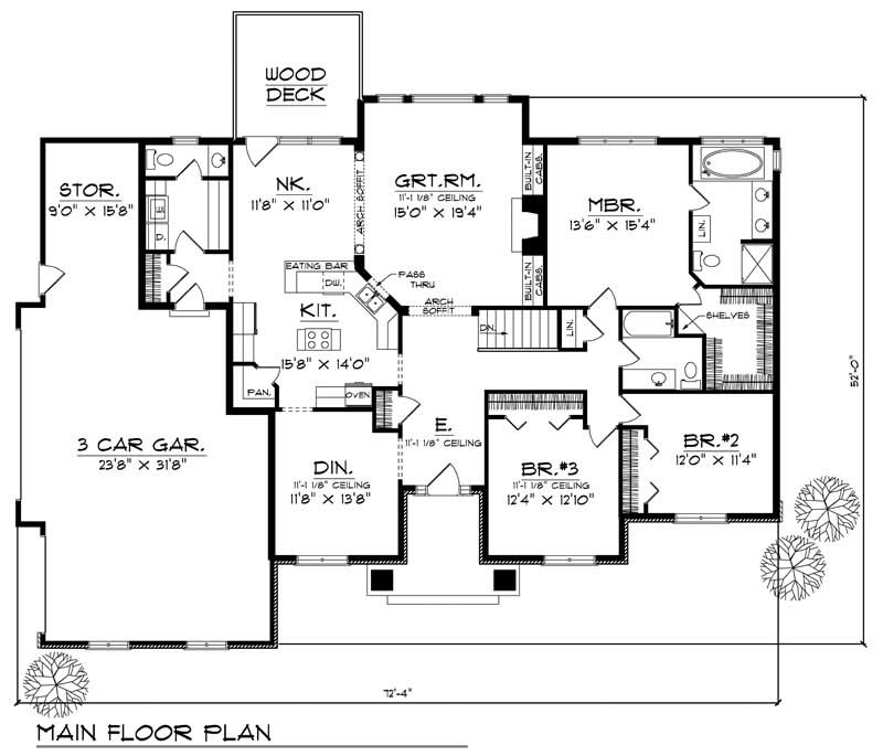 Floor Plan First Story of Country Plan #101-1367