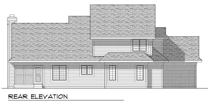 Home Plan Rear Elevation of this 4-Bedroom,2024 Sq Ft Plan -101-1368