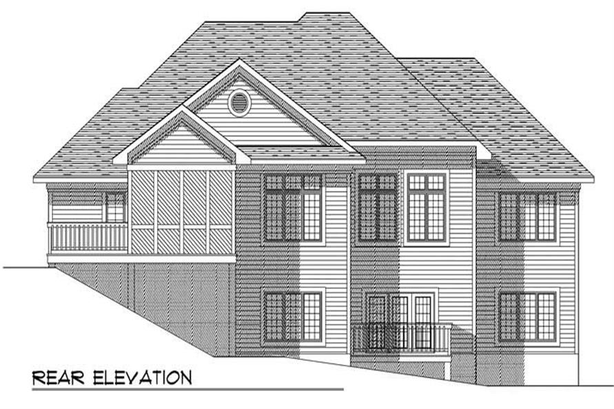 Home Plan Rear Elevation of this 4-Bedroom,3234 Sq Ft Plan -101-1370