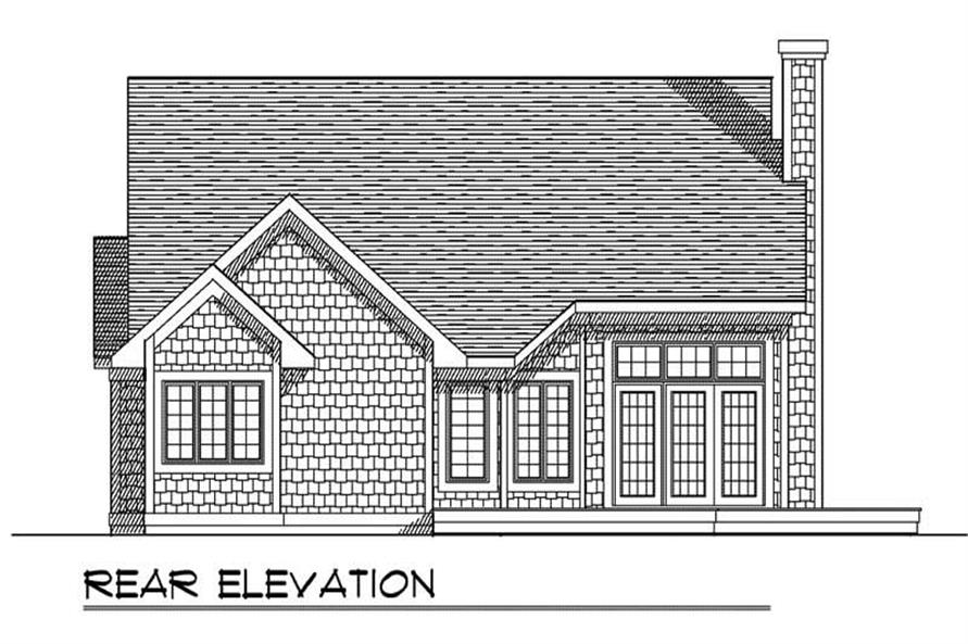 Home Plan Rear Elevation of this 2-Bedroom,1904 Sq Ft Plan -101-1373