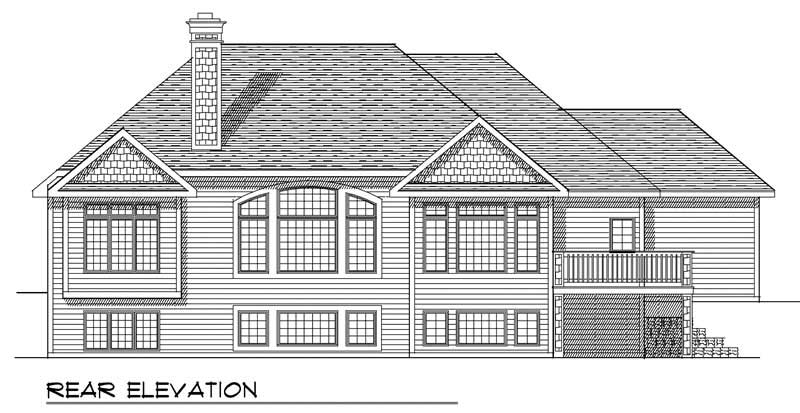 Home Plan Rear Elevation of this 3-Bedroom,3086 Sq Ft Plan -101-1376