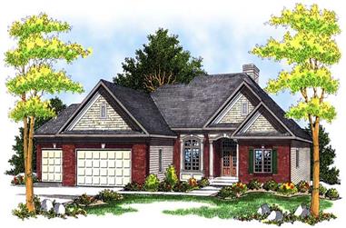 3-Bedroom, 3086 Sq Ft Ranch House Plan - 101-1376 - Front Exterior