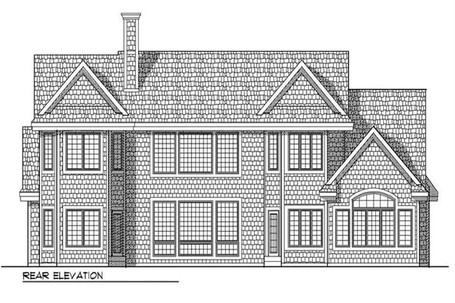 Home Plan Rear Elevation of this 4-Bedroom,3716 Sq Ft Plan -101-1378