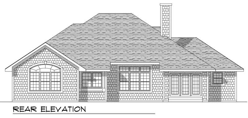 Home Plan Rear Elevation of this 3-Bedroom,2204 Sq Ft Plan -101-1389