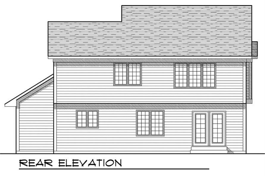 Home Plan Rear Elevation of this 3-Bedroom,1938 Sq Ft Plan -101-1395