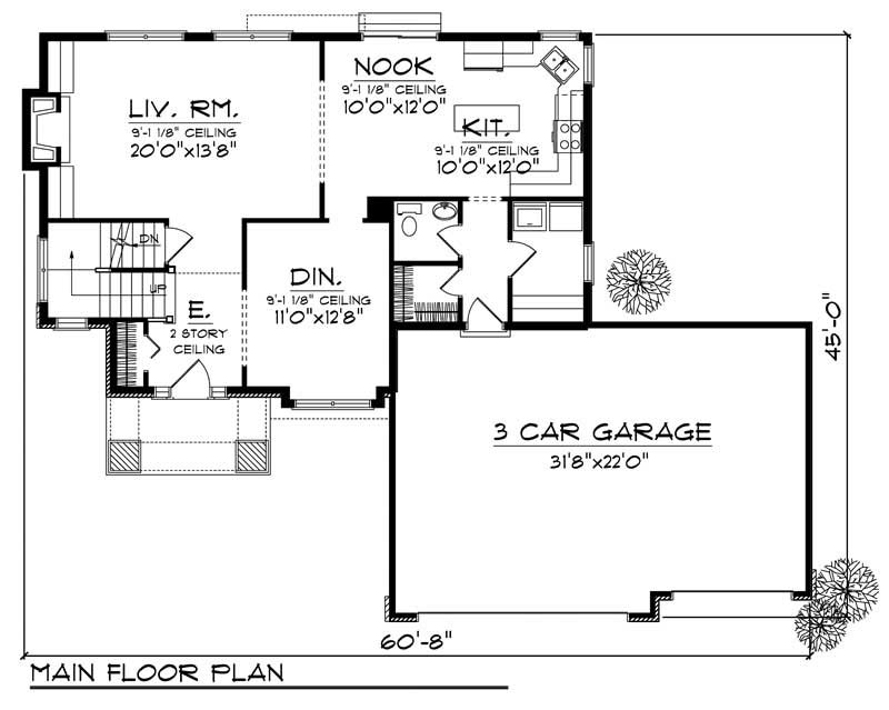 Floor Plan First Story of Country Plan #101-1397