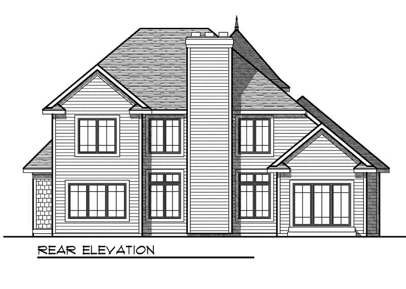 Home Plan Rear Elevation of this 4-Bedroom,2688 Sq Ft Plan -101-1399
