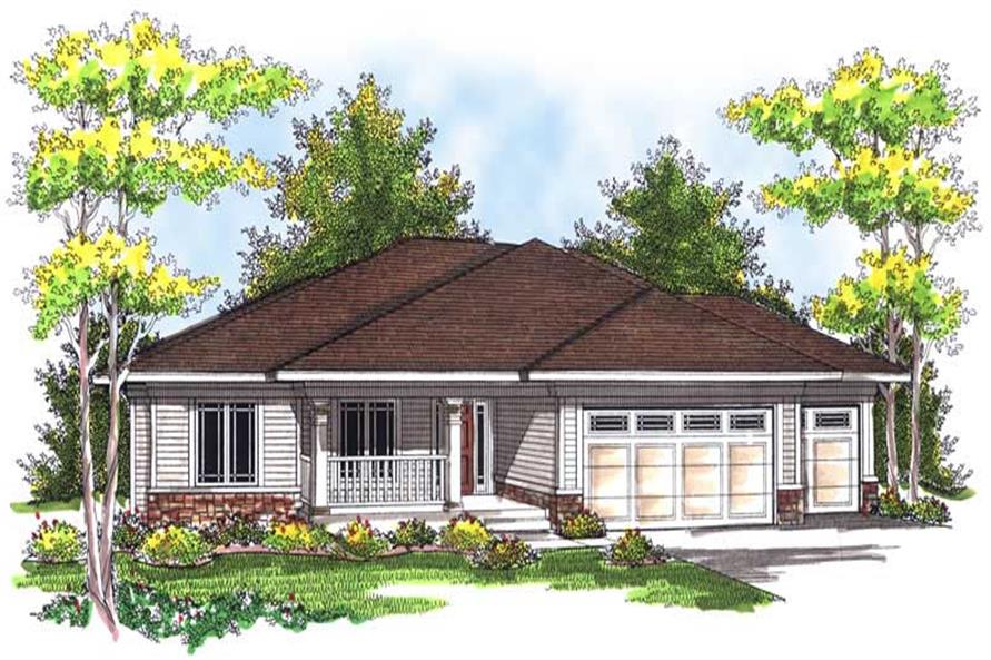 3-Bedroom, 1948 Sq Ft Prairie House Plan - 101-1401 - Front Exterior