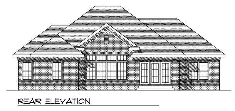 Home Plan Rear Elevation of this 3-Bedroom,2280 Sq Ft Plan -101-1404