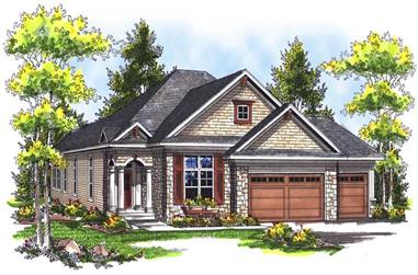 2-Bedroom, 1822 Sq Ft Bungalow House Plan - 101-1408 - Front Exterior