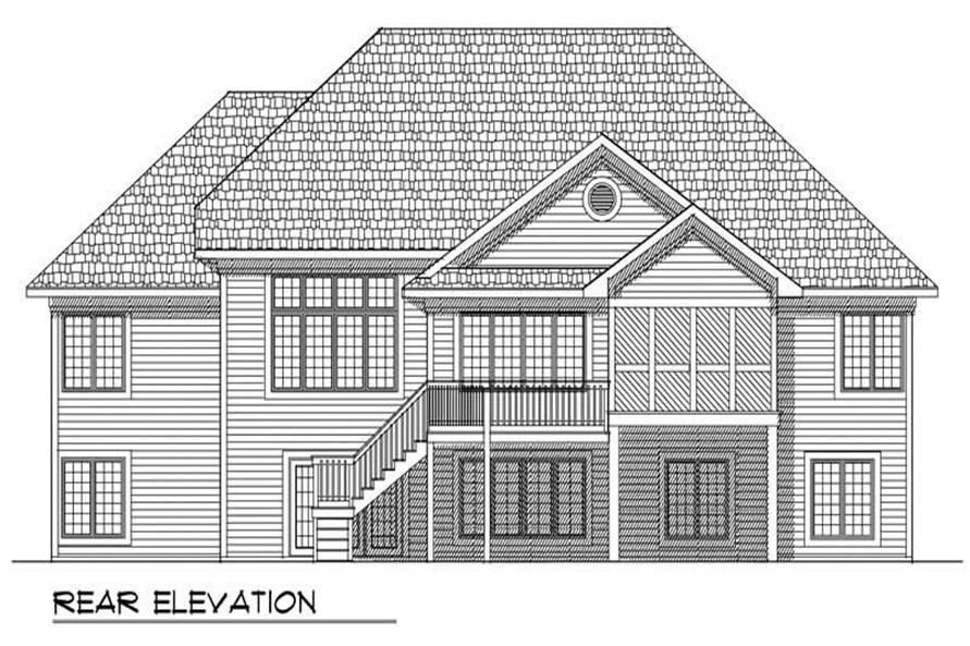 Home Plan Rear Elevation of this 3-Bedroom,2216 Sq Ft Plan -101-1410