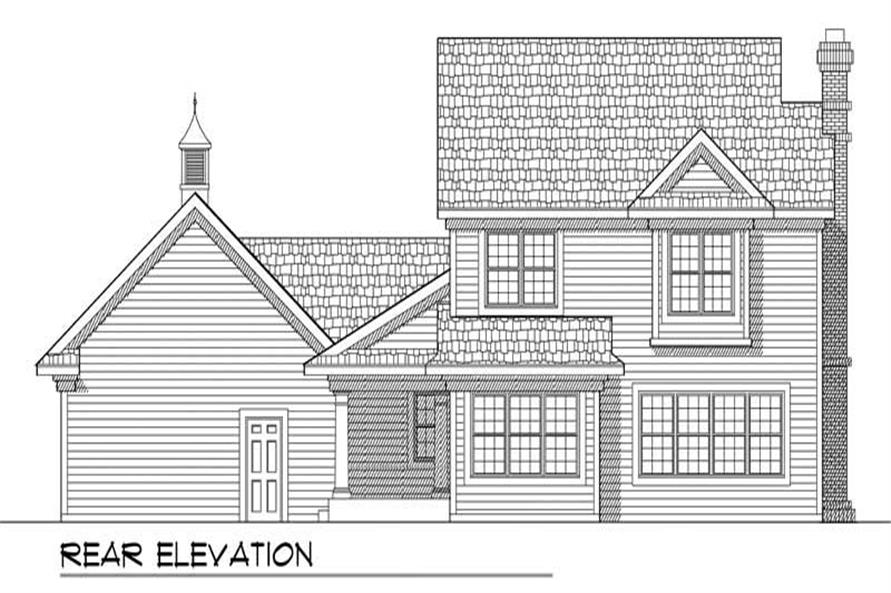 Home Plan Rear Elevation of this 3-Bedroom,1748 Sq Ft Plan -101-1411