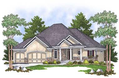 5-Bedroom, 3361 Sq Ft Ranch House Plan - 101-1414 - Front Exterior