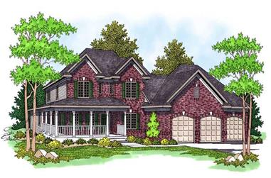 4-Bedroom, 2905 Sq Ft Country Home Plan - 101-1416 - Main Exterior
