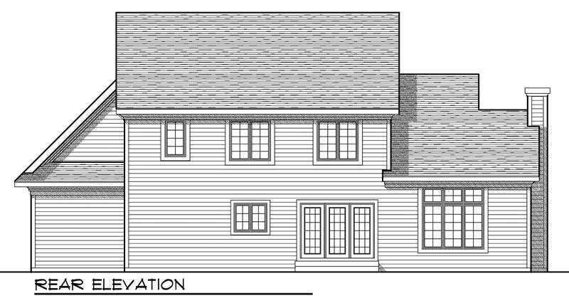 Home Plan Rear Elevation of this 4-Bedroom,2265 Sq Ft Plan -101-1422