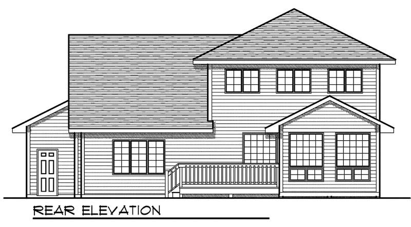 Home Plan Rear Elevation of this 4-Bedroom,2257 Sq Ft Plan -101-1423