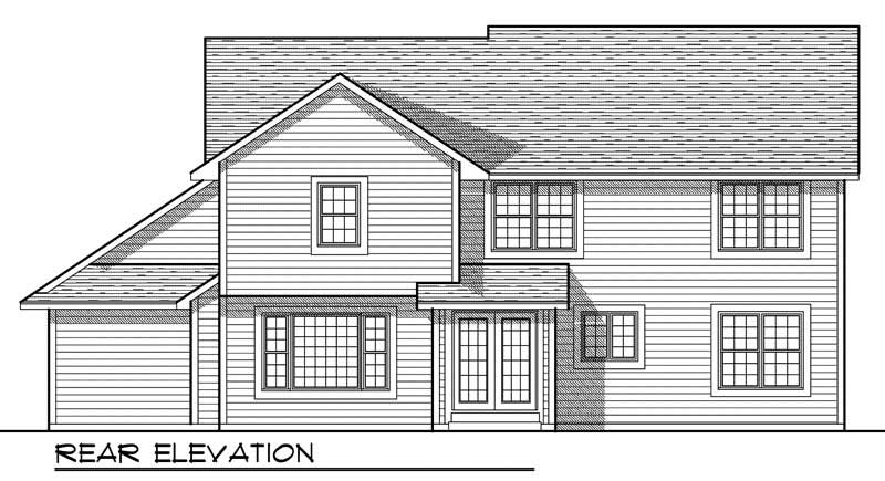 Home Plan Rear Elevation of this 4-Bedroom,2024 Sq Ft Plan -101-1424