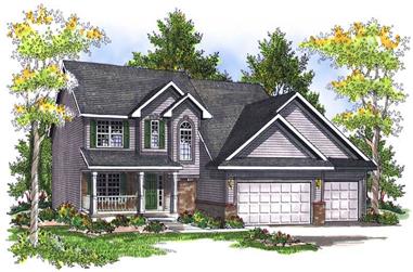 4-Bedroom, 2024 Sq Ft Country Home Plan - 101-1424 - Main Exterior