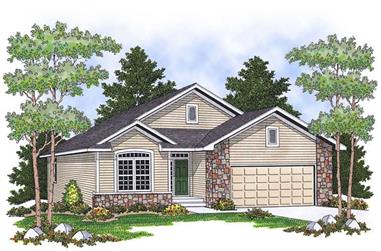 2-Bedroom, 1385 Sq Ft Ranch House Plan - 101-1425 - Front Exterior
