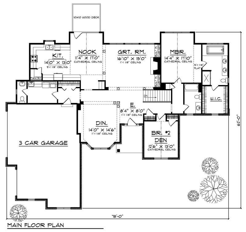 Floor Plan First Story of Country Plan #101-1426