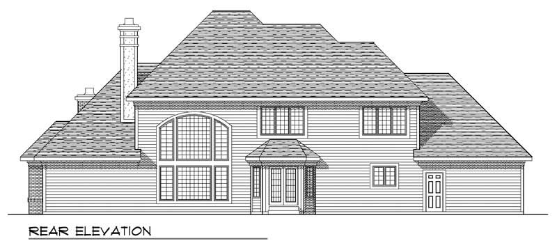 Home Plan Rear Elevation of this 4-Bedroom,3093 Sq Ft Plan -101-1427