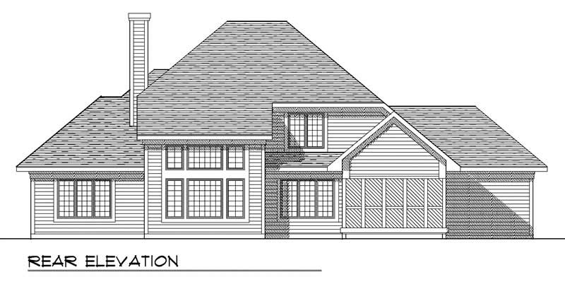 Home Plan Rear Elevation of this 3-Bedroom,2408 Sq Ft Plan -101-1428
