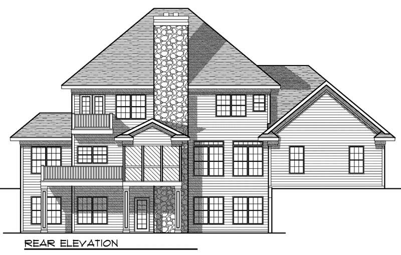 Home Plan Rear Elevation of this 3-Bedroom,3563 Sq Ft Plan -101-1429