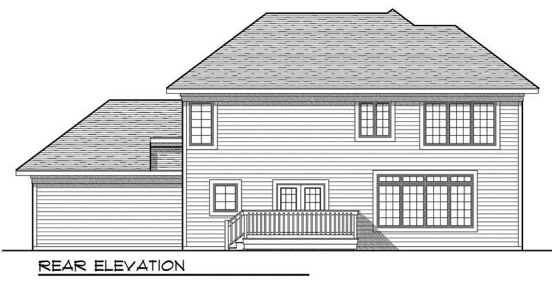 Home Plan Rear Elevation of this 4-Bedroom,2100 Sq Ft Plan -101-1433