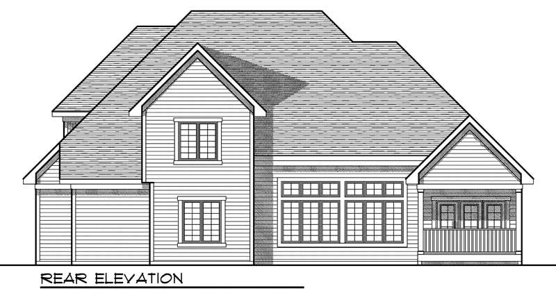 Home Plan Rear Elevation of this 4-Bedroom,2698 Sq Ft Plan -101-1439