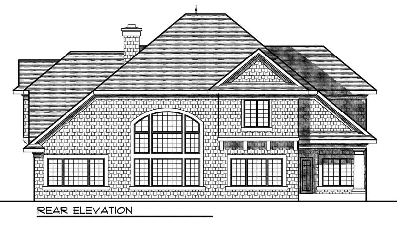 Home Plan Rear Elevation of this 4-Bedroom,3206 Sq Ft Plan -101-1448