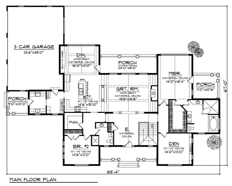 Floor Plan First Story of Country Plan #101-1451
