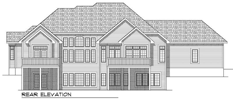 Home Plan Rear Elevation of this 4-Bedroom,3938 Sq Ft Plan -101-1456