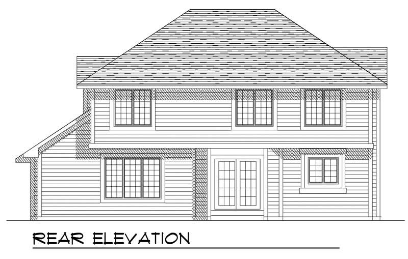 Home Plan Rear Elevation of this 4-Bedroom,2269 Sq Ft Plan -101-1459