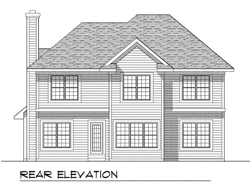 Home Plan Rear Elevation of this 4-Bedroom,2245 Sq Ft Plan -101-1460