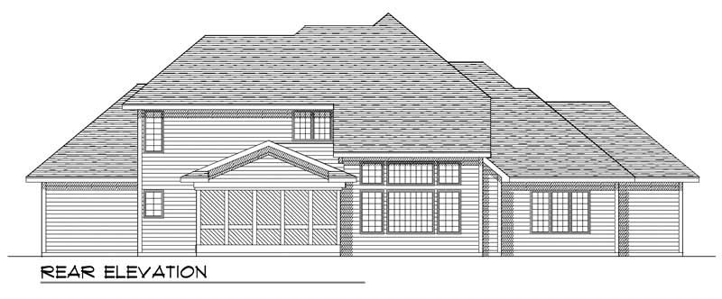 Home Plan Rear Elevation of this 4-Bedroom,2750 Sq Ft Plan -101-1463