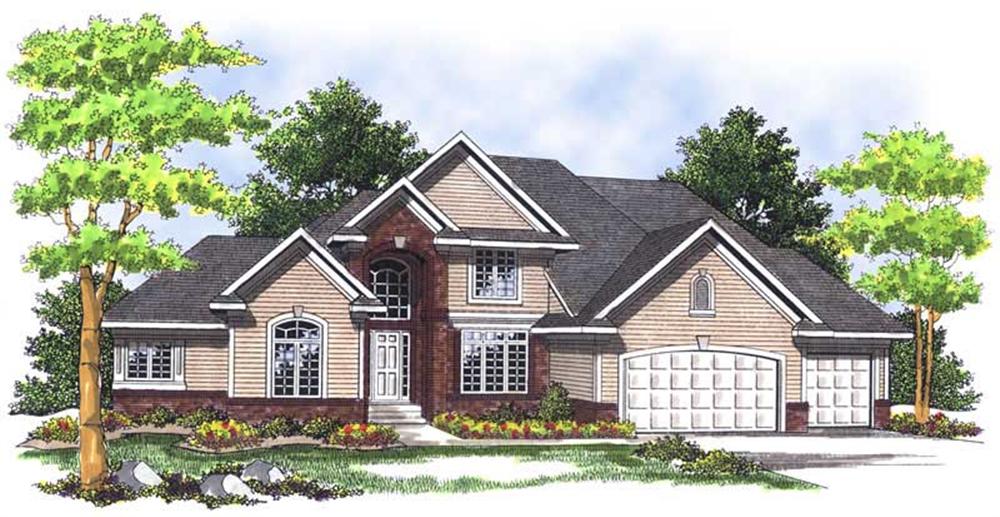 Front elevation of European home (ThePlanCollection: House Plan #101-1463)