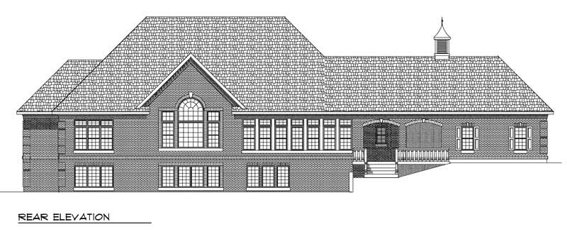Home Plan Rear Elevation of this 2-Bedroom,3336 Sq Ft Plan -101-1465