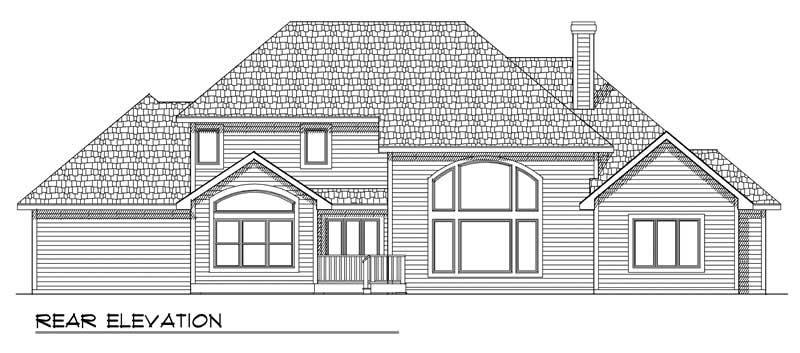 Home Plan Rear Elevation of this 3-Bedroom,3043 Sq Ft Plan -101-1467