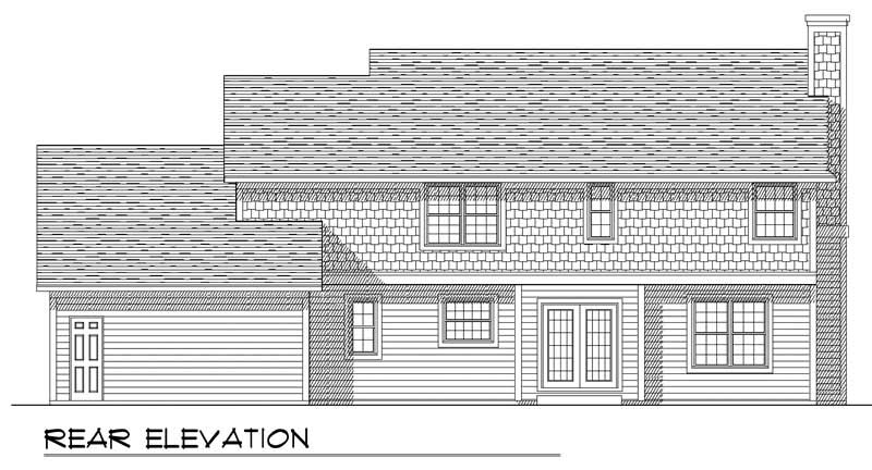 Home Plan Rear Elevation of this 4-Bedroom,2236 Sq Ft Plan -101-1473