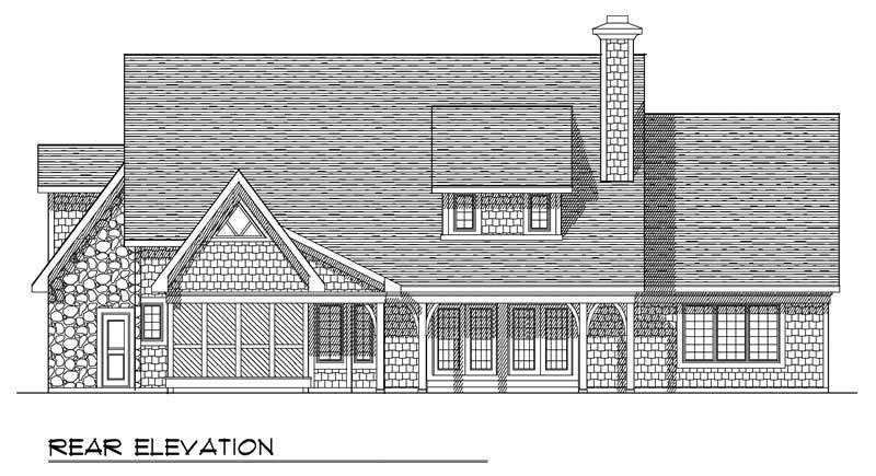 Home Plan Rear Elevation of this 3-Bedroom,2833 Sq Ft Plan -101-1474
