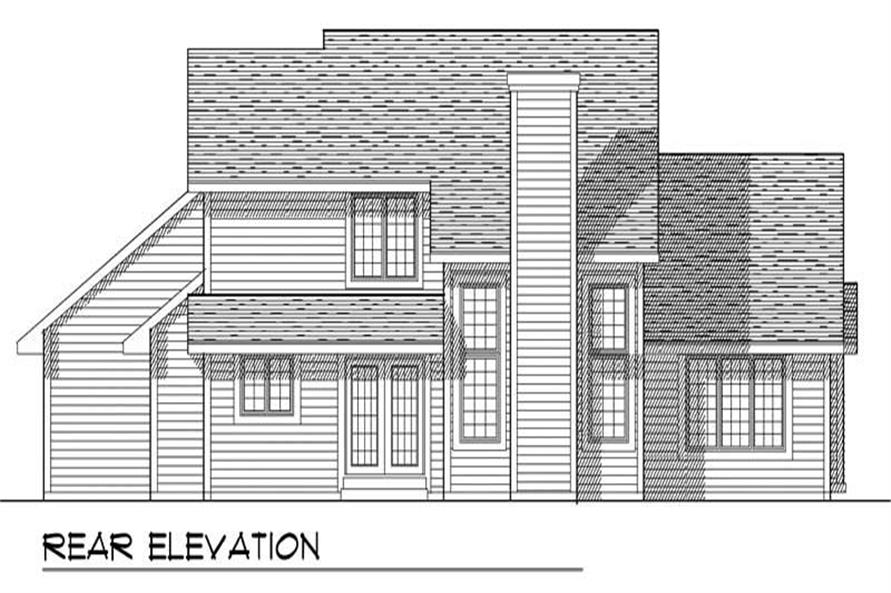 Home Plan Rear Elevation of this 3-Bedroom,1900 Sq Ft Plan -101-1477