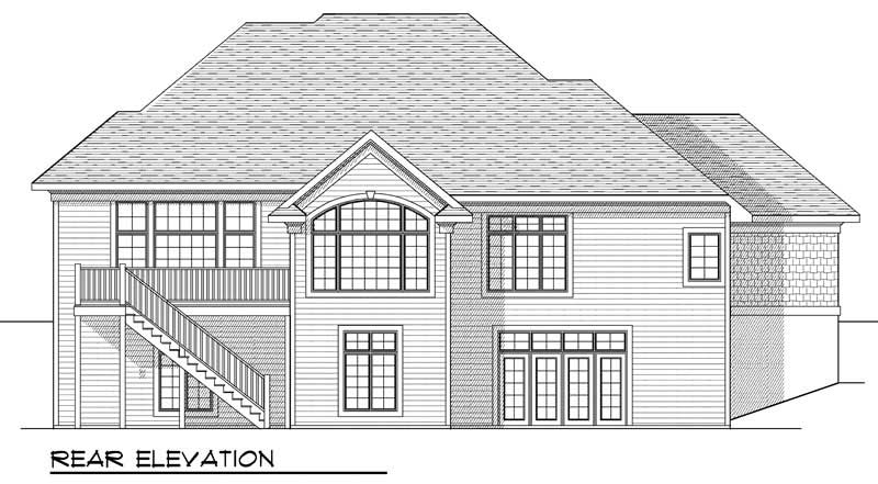 Home Plan Rear Elevation of this 2-Bedroom,2194 Sq Ft Plan -101-1479