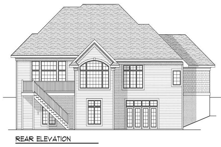 Home Plan Rear Elevation of this 4-Bedroom,3600 Sq Ft Plan -101-1480