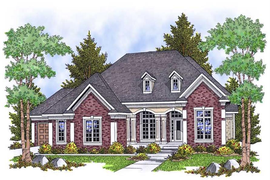 4-Bedroom, 3600 Sq Ft Country House Plan - 101-1480 - Front Exterior