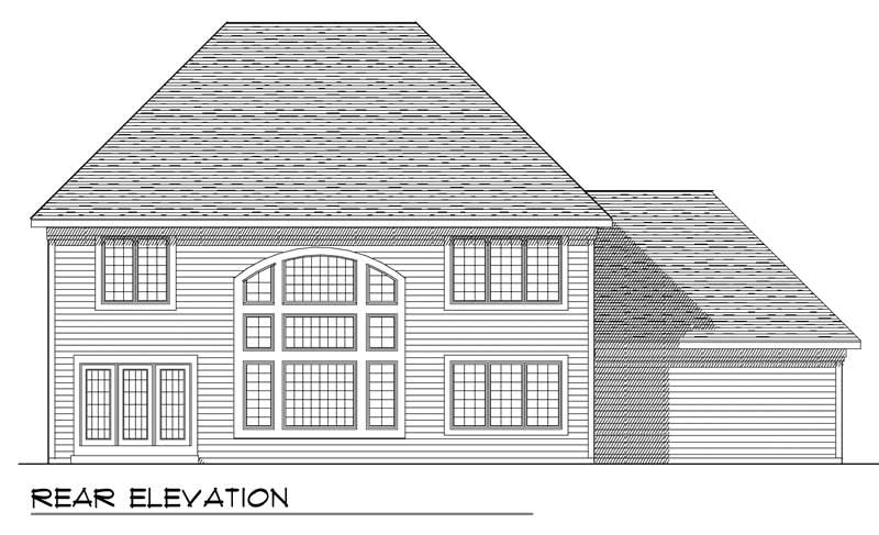 Home Plan Rear Elevation of this 3-Bedroom,2592 Sq Ft Plan -101-1481