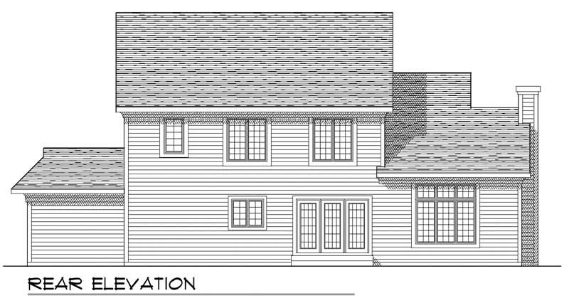 Home Plan Rear Elevation of this 3-Bedroom,2193 Sq Ft Plan -101-1483