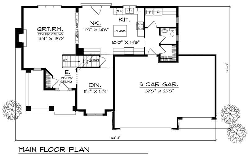 Floor Plan First Story of Country Plan #101-1483