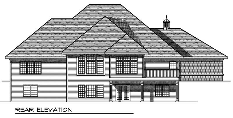 Home Plan Rear Elevation of this 4-Bedroom,4407 Sq Ft Plan -101-1484